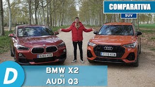 Comparativa SUV BMW X2 2018 vs Audi Q3 2019  Review en español  Diariomotor [upl. by Alaecim]