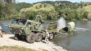 Soldiers Construct Floating Bridge Improved Ribbon Bridge [upl. by Maro]