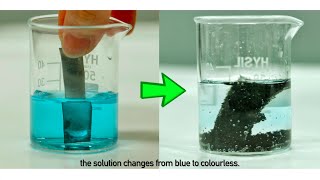 4K Displacement Reaction of Metals  Zinc in Copper II Sulfate  with explanation at micro level [upl. by Ellenor]