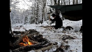 Scottish Winter Hammocking Bushcraft Camp [upl. by Nabila]