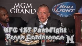 UFC 167 StPierre vs Hendricks PostFight Press Conference LIVE  complete  unedited [upl. by Vel]