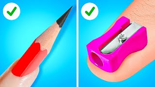 GENIUS SCHOOL HACKS 📝 Easy Crafts and Hacks For Back To School by 123 GO [upl. by Neffirg]