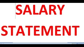 SALARY STATEMENT l Basic Salary l PF l ESI [upl. by Amoihc]