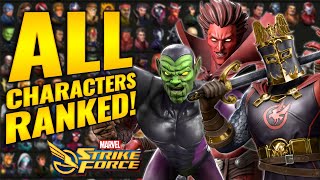 MARVEL STRIKE FORCE TIER LIST ALL CHARACTERS RANKED Best to Worst  April 2024 [upl. by Atsillac]