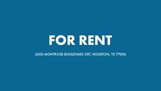 Active in 3600 Montrose Boulevard 507 Houston TX 77006 Contact me for a showing [upl. by Harri]