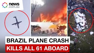 Passenger plane crashes in Brazil killing all 61 aboard [upl. by Marie]