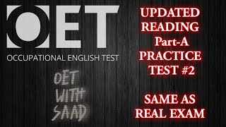 OET Reading PartA Practice Test2 with answers Same as Real Exam Updated 2021 [upl. by Anairt]