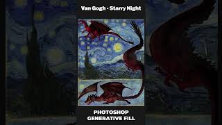 The Starry Night by Vincent van Gogh  Popular Painting  Photoshop Expand Generate Fill [upl. by Ikila]