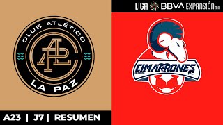 ¡Mantienen el Liderato  Resumen  A La Paz vs Cimarrones  Jornada 7  Apertura 2023 [upl. by Gena]