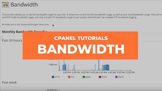 cPanel Tutorials  Bandwidth [upl. by Kcirdled6]