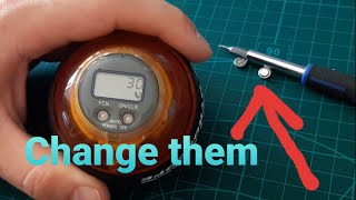 How to change the battery on Powerball gyroscope rotation counter [upl. by Nauqed576]