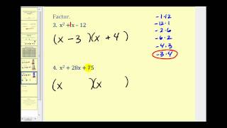 New Version Available Factoring a Trinomial with Leading Coefficient of 1  The Basics [upl. by Pascasia997]