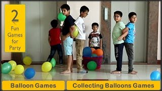 2 balloon games  Indoor games for kids  Party games for kids and family  Team building [upl. by Htebazie]