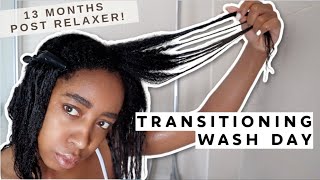 WASH DAY ON TEXTURE RELEASED HAIR  13 MONTH LENGTH CHECK [upl. by Midan144]