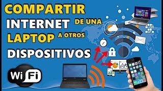 COMPARTIR INTERNET DE UNA LAPTOP A OTROS DISPOSITIVOS SIN PROGRAMAS  2021 [upl. by Madlin739]