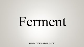 How To Say Ferment [upl. by Nylg763]