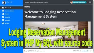 Lodging Reservation Management System in PHP My SQL with source code [upl. by Leifer914]