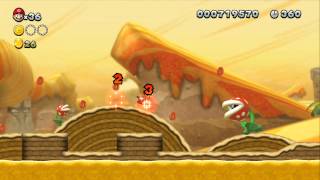 New Super Mario Bros U 100 Walkthrough Part 4  LayerCake Desert 24 2S 25 26 2C [upl. by Octavie899]