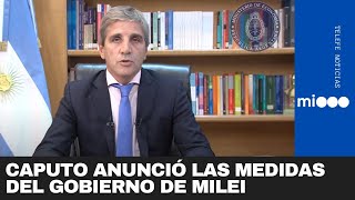 CAPUTO ANUNCIÓ las MEDIDAS del GOBIERNO de JAVIER MILEI  Telefe Noticias [upl. by Harilda]