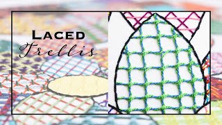 How to Stitch Laced Trellis  Laid Work Embroidery Tutorial [upl. by Tearle]