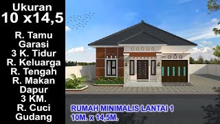 Modern House 10x145m 3 K Tidur Desain Rumah Minimalis Lantai 1 [upl. by Atima]