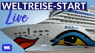 WeltreiseStart AIDAsol läuft in Hamburg aus Live [upl. by Asilam]