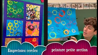 Activités petite section Faire des empreintes de cercles Peinture [upl. by Cappella237]