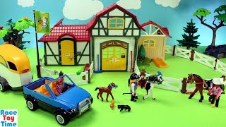 Playmobil Horse Stable Farm Build and Play Toys For Kids [upl. by Harrie]