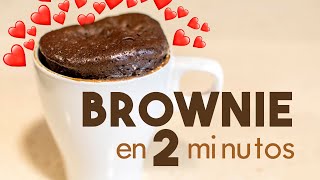 BROWNIE en MICROONDAS 🍫  en 2 minutos [upl. by Bentley]