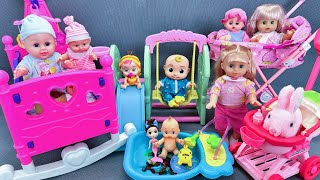 11 Minutes Satisfying With Unboxing Cute Doll Swinging Bed Baby Shower Playset ASMR  Review Toys [upl. by Enimsay803]