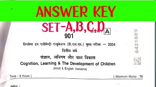 Sangyan adhigam aur Bal Vikas 2024 Answer key  cognition Learning and The Devlopment of Children [upl. by Romy]