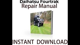 The Daihatsu Fourtrak Repair Manual [upl. by Lela]