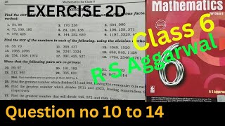 R S Aggarwal for class 6 Exercise 2D [upl. by Halimaj]