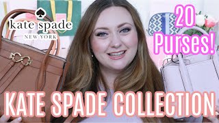 20 BAGS MY FULL KATE SPADE COLLECTION  Purses Shoes and more [upl. by Aynnat]