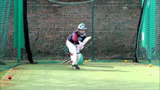 11 year old brother batting on bowling machine [upl. by Rockefeller]