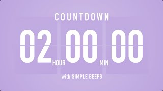 2 Hours Countdown Flip Clock Timer  Simple Beeps 🫐 🔔 [upl. by Merry50]