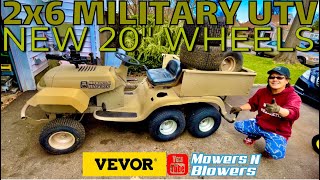 HOW TO CHANGE A LAWN TRACTOR WHEEL VEVOR SENT ME 4 BRAND NEW 20” WHEELS FOR MY MILITARY UTV PROJECT [upl. by Larina473]