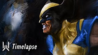 Wolverine Painting Timelapse  Photoshop Paintstorm Studio [upl. by Yrrek]