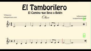 El Tamborilero Partitura de Oboe El Camino que lleva a Belén The Little Drummer Boy [upl. by Cita210]