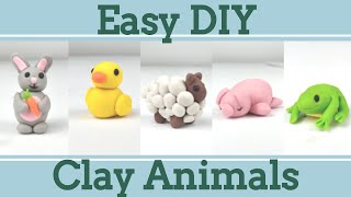 Easy Clay Animals for Beginners 2│5 in 1 Polymer Clay Tutorial [upl. by Pearl]