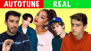 AUTOTUNE vs VOZ REAL 😱 Reaccionando a BTS Ariana Grande Justin Bieber BLACKPINK [upl. by Nemad172]