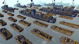 Largest DDAY Beach Invasion EVER 3000 US Soldiers  Men of War Robz Mod Battle Simulator [upl. by Euqinom]