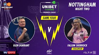 Glen Durrant vs Fallon Sherrock  Night 2 Nottingham  Premier League Darts 2020 [upl. by Mallorie]