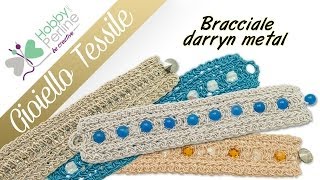 Gioiello tessile  Bracciale  TUTORIAL  HobbyPerlinecom [upl. by Esiuolyram]