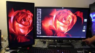 HP ZR2740W 27 inch IPS monitor unboxing and quick review with ZR22W [upl. by Rolecnahc]