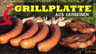 Grillplatte aus Gusseisen 🥩 Leckere Grillgerichte von der Gußplatte [upl. by Hselin590]