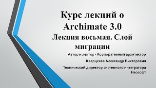 Лекции по ArchiMate Лекция 8 Слой миграции [upl. by Winola]