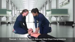 CPR Chest Compressions and Breaths with 2 Rescuers by American Health Care Academy [upl. by Llerrem]