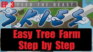 How to Automate a Tree Farm with Pedestal Step by Step Easy Ep 3 FTB Skies Minecraft 1192 2023 [upl. by Nevins]