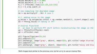 DIP 05  Image Restoration  5 Deconvolution  deblurring with pseudoinverse filter in python [upl. by Eirolam]